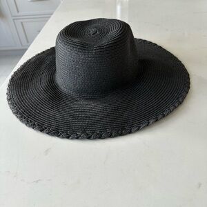 Nicole Marciano Black Braided Trim Hat